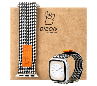 Pasek Bizon Strap Watch Urban do Apple Watch 38/40/41/42mm Czarno-biała pepitka