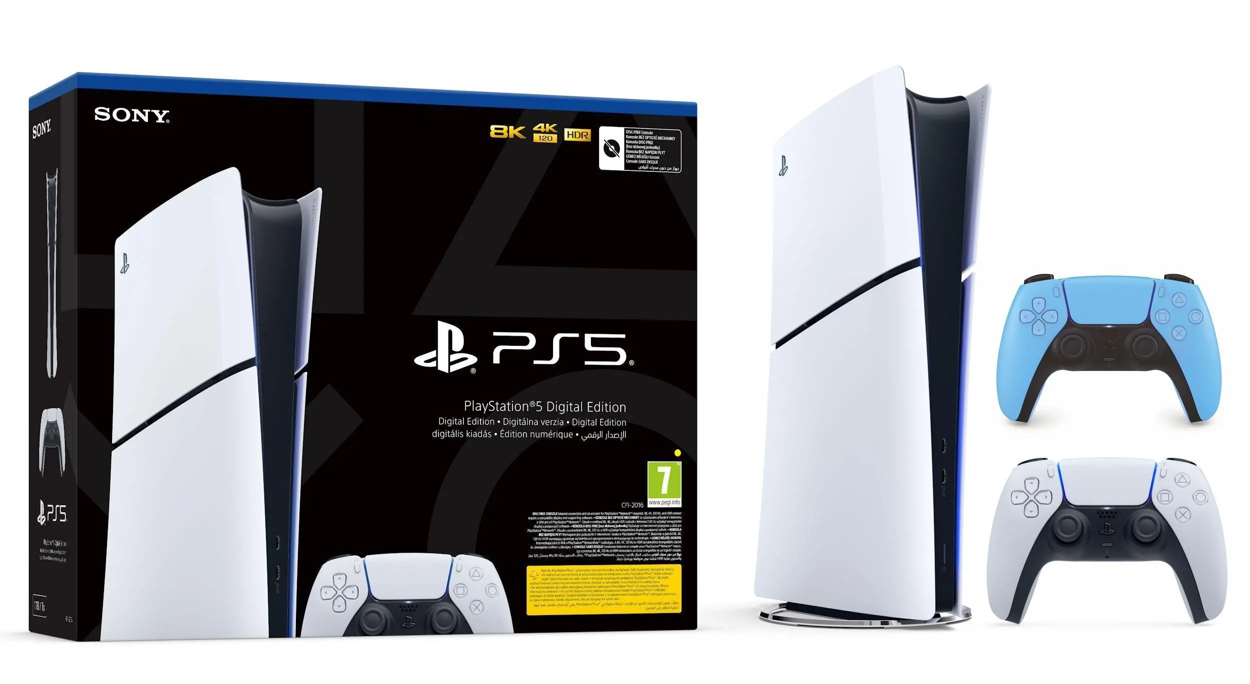 Konsola Sony PlayStation 5 Digital Slim D Chassis (PS5) 1TB + Dodatkowy Pad Gwiezdny błękit