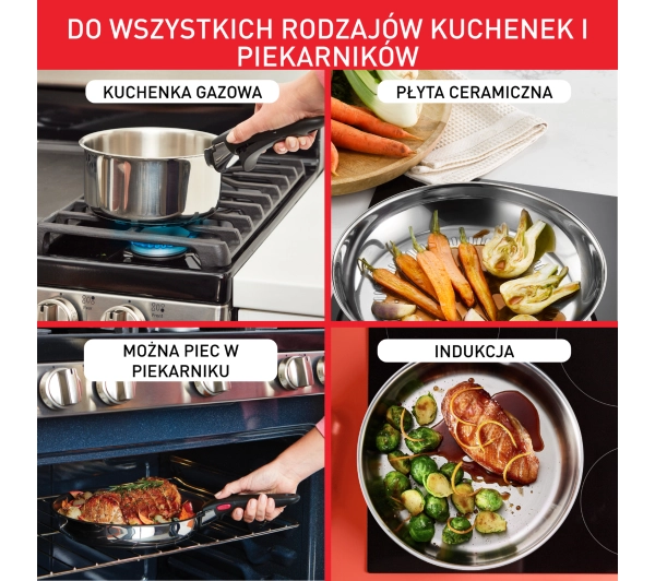 Tefal Cook Eat L8813S75 Indukcja Titanium 22cm, 26cm