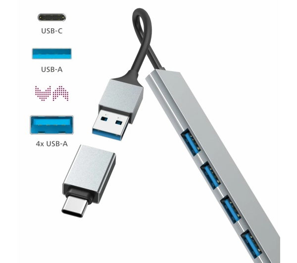 Hama Premium USB 3.2 Adapter USB-C USB A Szary