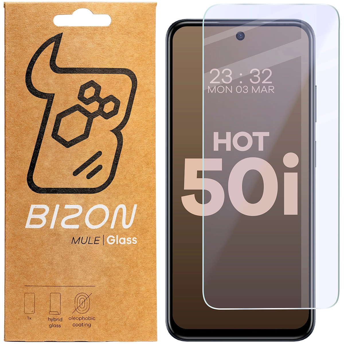 Szkło hybrydowe Bizon elastyczne Mule do Infinix Hot 50i
