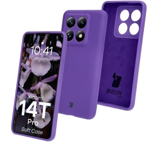Bizon Silikonowe Soft do Xiaomi 14T Pro Fioletowy