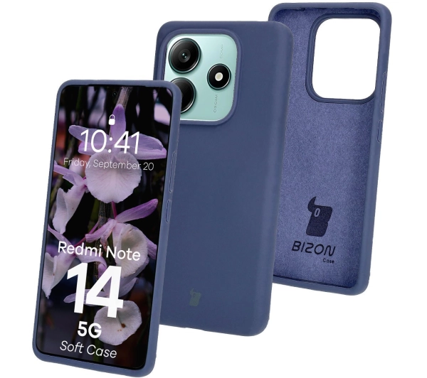 Bizon Silikonowe Soft do Xiaomi Redmi Note 14 5G Ciemno-niebieski