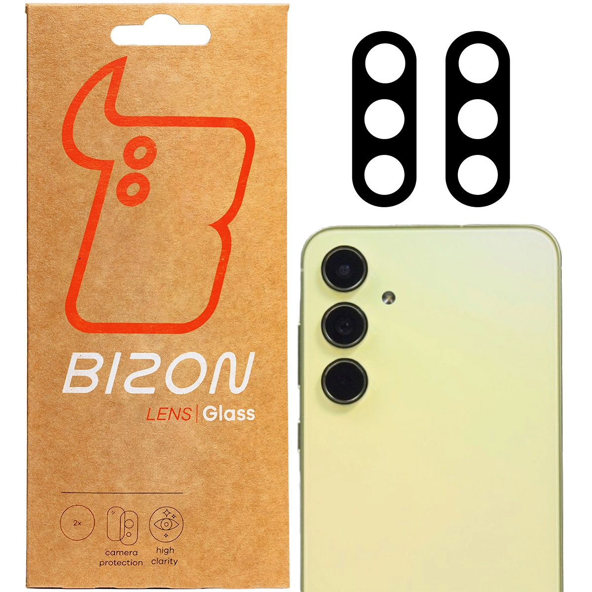 Szkło ochronne Bizon na aparat Lens do Galaxy A56 5G 2 sztuki