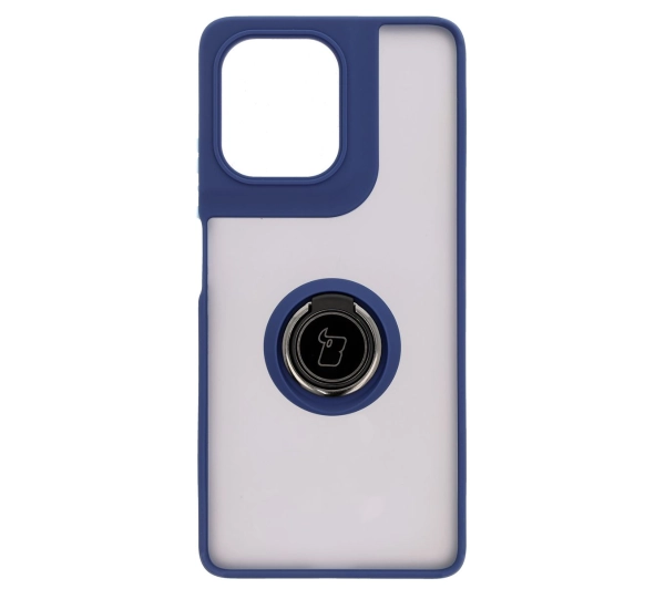 Bizon z uchwytem na palec Hybrid Ring do Motorola Moto G75 5G Przydymione z granatową ramką
