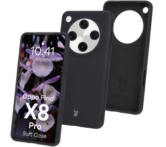 Etui Bizon Silikonowe Soft do Oppo Find X8 Pro Czarny