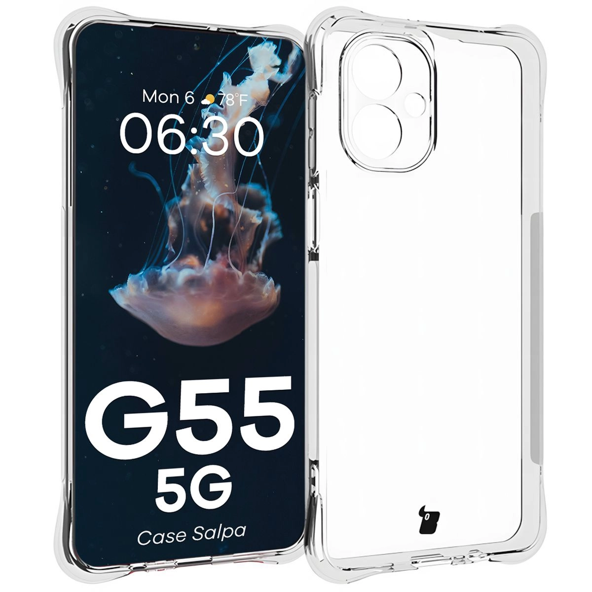 Etui Bizon Elastyczne Salpa do Motorola Moto G55 5G Przezroczysty