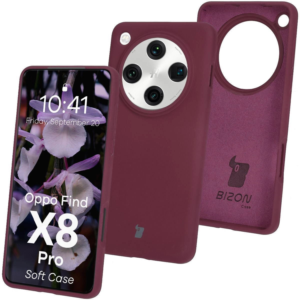 Etui Bizon Silikonowe Soft do Oppo Find X8 Pro Ciemno-fioletowy