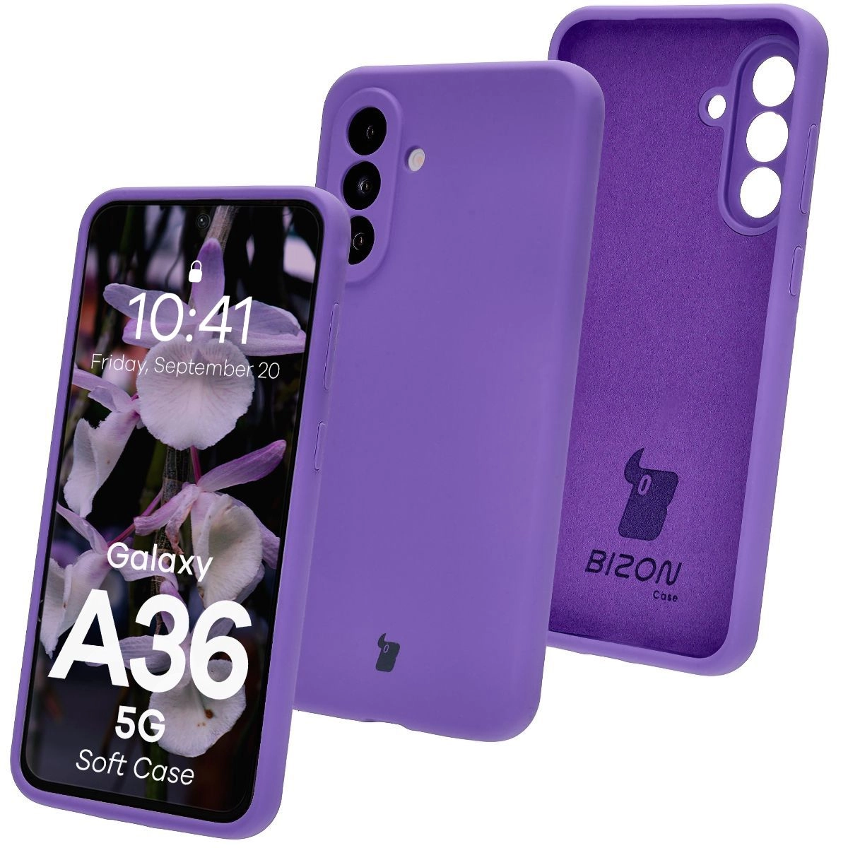 Etui Bizon Silikonowe Soft do Galaxy A36 5G Fioletowy