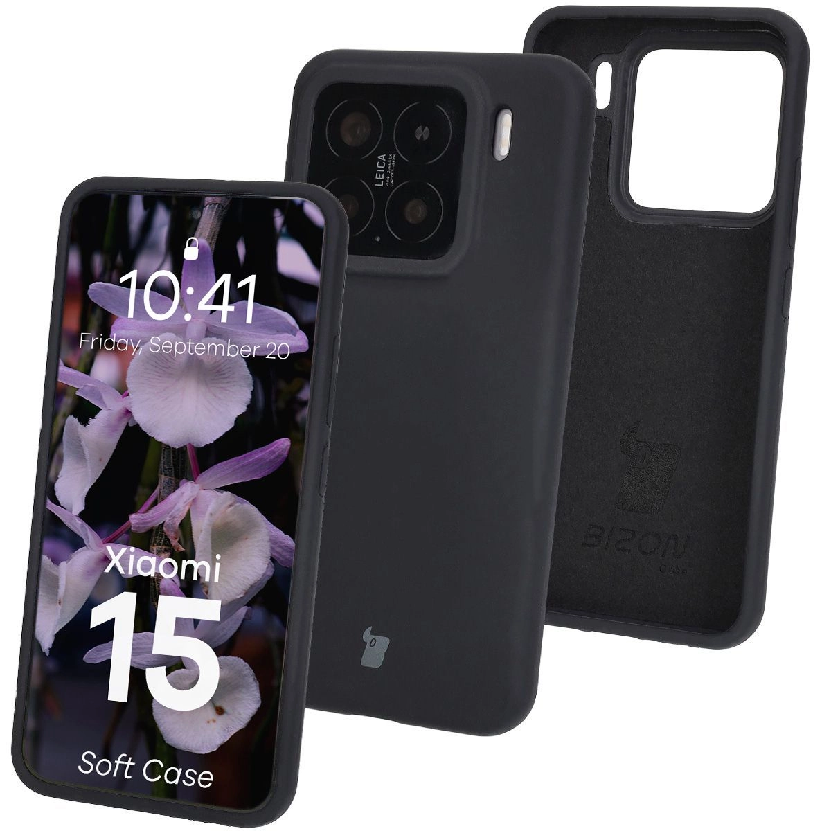 Etui Bizon Silikonowe Soft do Xiaomi 15 Czarny