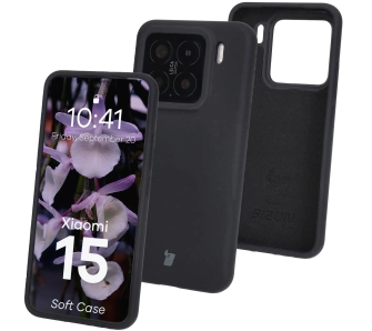 Etui Bizon Silikonowe Soft do Xiaomi 15 Czarny