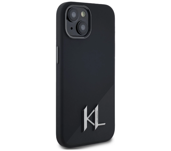Karl Lagerfeld Silicone Shadow Metal Initial MagSafe do iPhone 15 Czarny