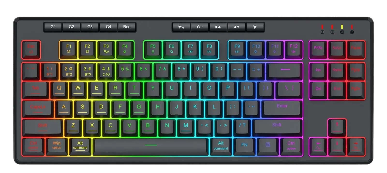 Klawiatura membranowa Redragon K516RGB-PRO Shiva 87 Czarny