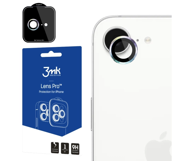 Szkło Hartowane na Obiektyw Aparatu do iPhone 16e 3mk Lens Protection Pro Rainbow