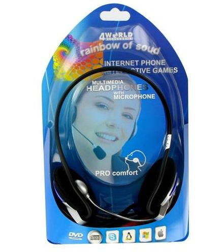 Słuchawki przewodowe z mikrofonem 4World SM002MV - 02993