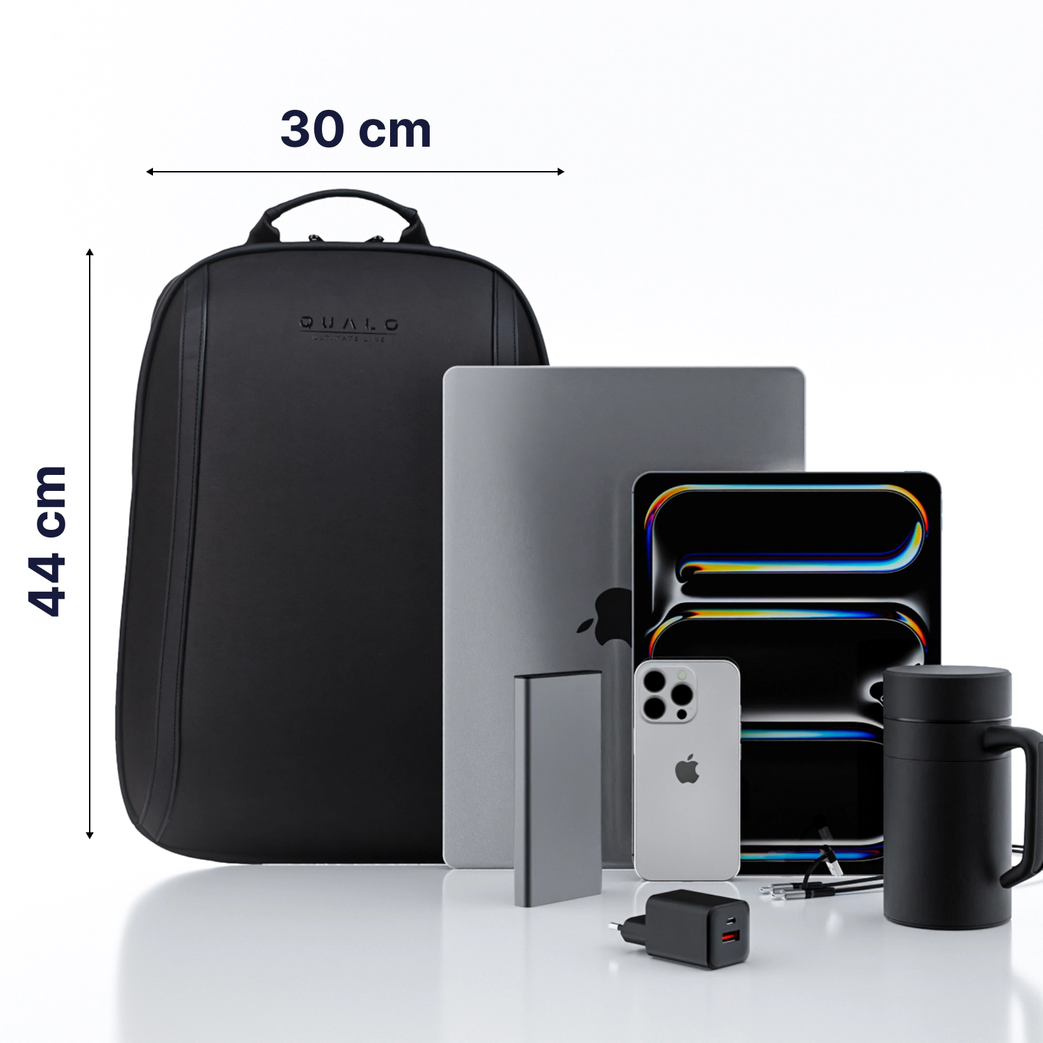 Plecak na laptopa QUALO QPS-W-BZ01 wodoodporny 15,6" Czarny