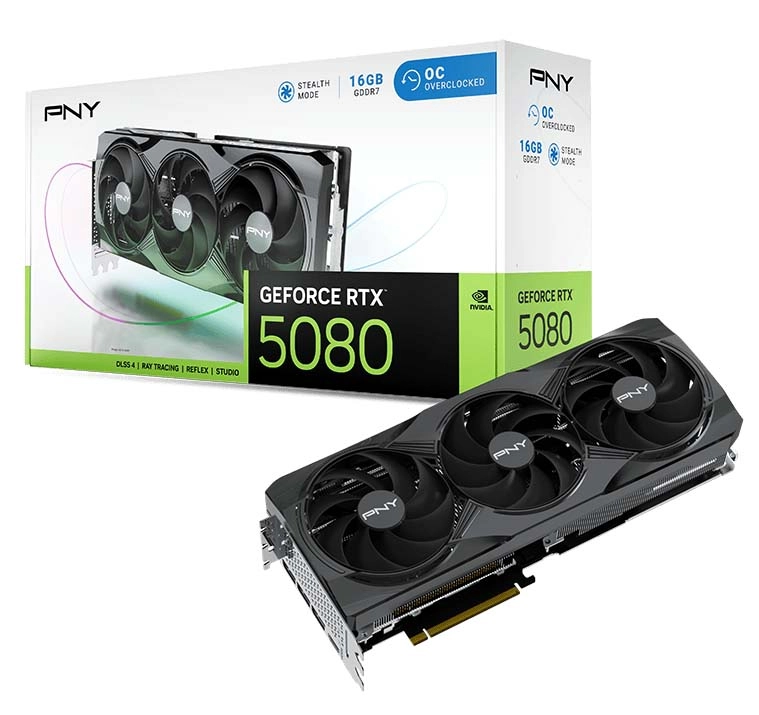 Karta graficzna PNY GeForce RTX 5080 Overclocked Triple Fan 16GB GDDR7 256bit DLSS 4