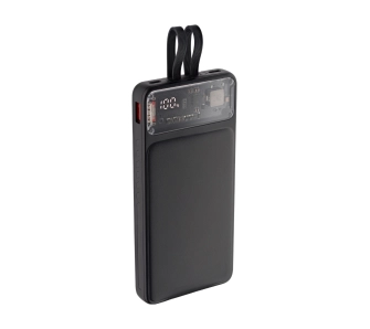 Powerbank QUALO QTPB10LD2301 10000mAh 23W Wbudowany kabel Czarny