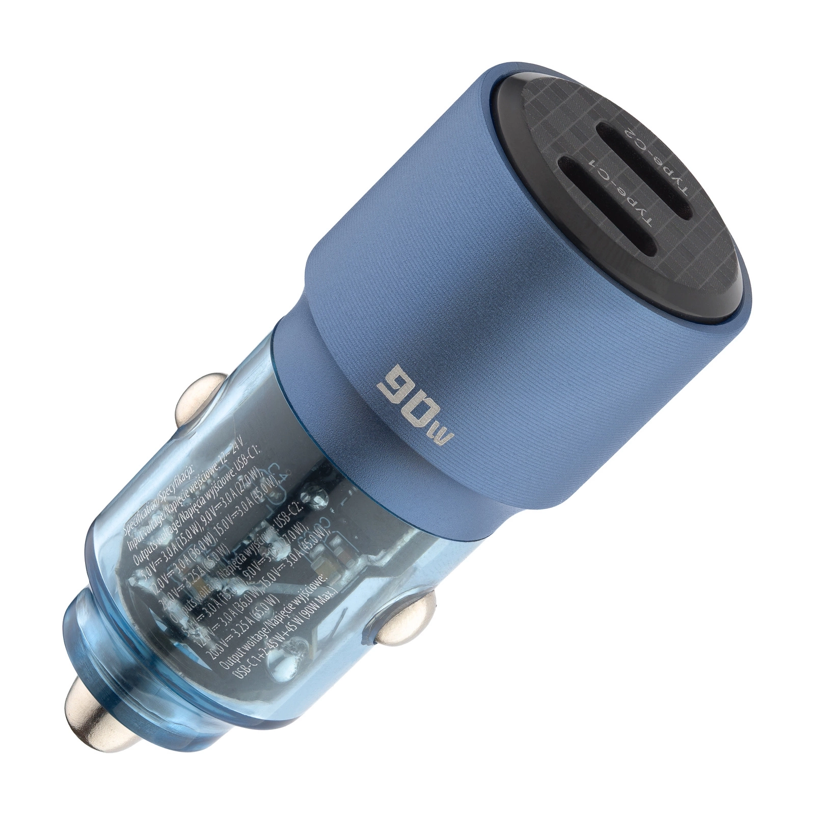 Ładowarka samochodowa QUALO TLS-AC-A-90 90W Niebieski