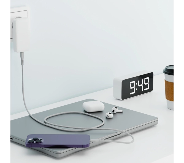QUALO USB-C z Lightning 1,5m 2,4A Szary