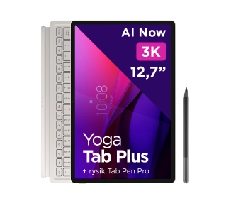 Lenovo Yoga Tab Plus 12,7" TB520FU 16/512GB Wi-Fi Perłowy + Klawiatura + Rysik - Kup na Raty - RRSO 0%