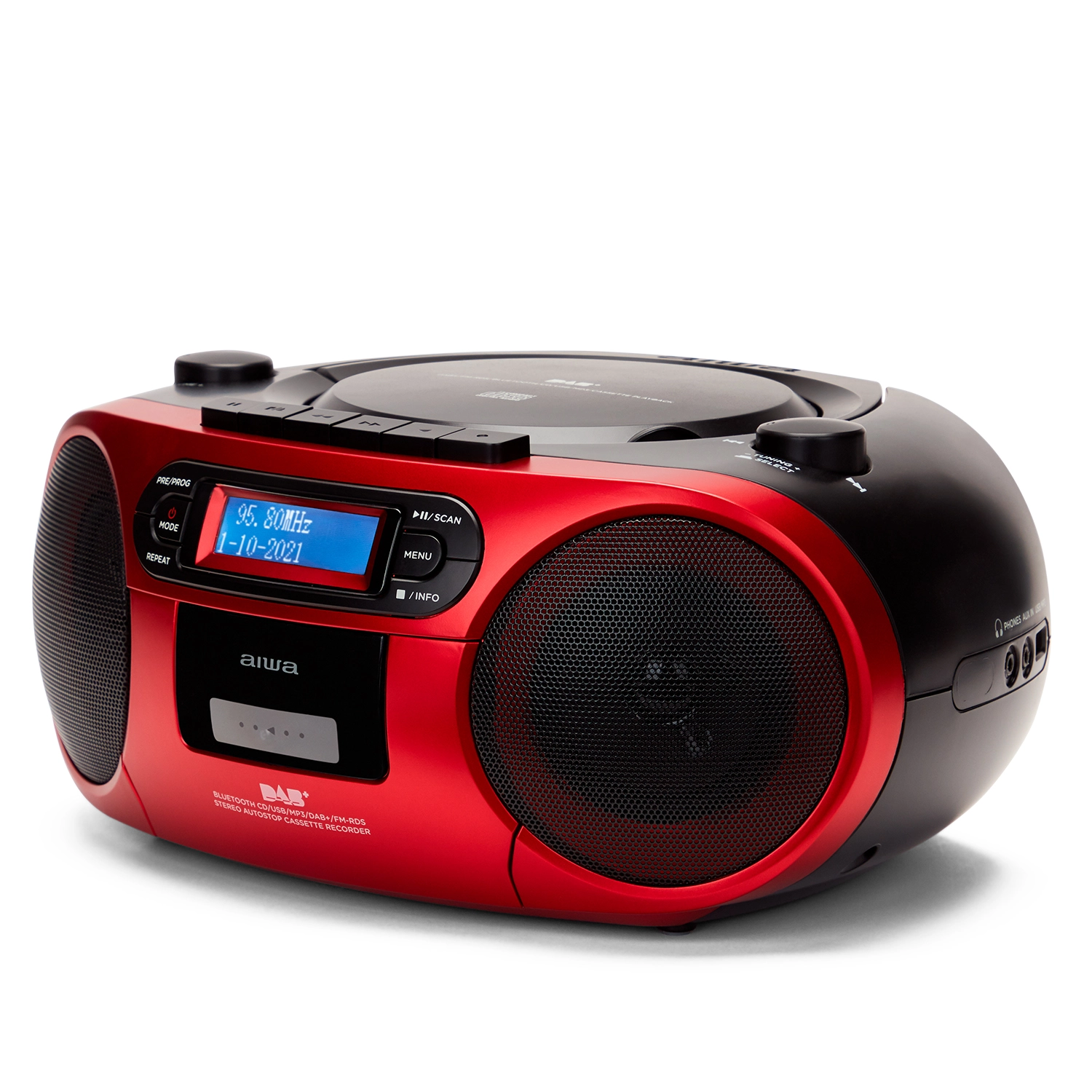 Aiwa BBTC-660DAB/BK Portable Cassette Radio with CD, Bluetooth and USB