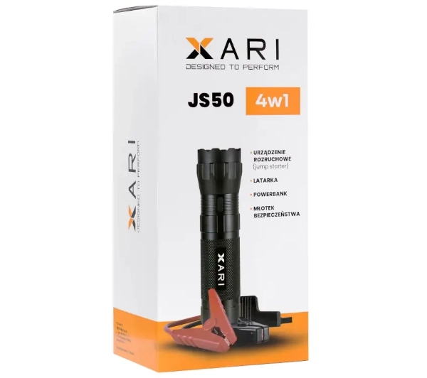 Xari JS50 Jump Starter 4w1 Latarka, Młotek 15000mAh 10W Czarny - ⚡ EURO HIT CENOWY! ⚡ - Kup na Raty - RRSO 0%