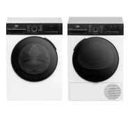 Zestaw Beko: pralka b300 BM3WFU47215WBDC EnergySpin Slim + suszarka b300 BM3T47249WBDC Slim