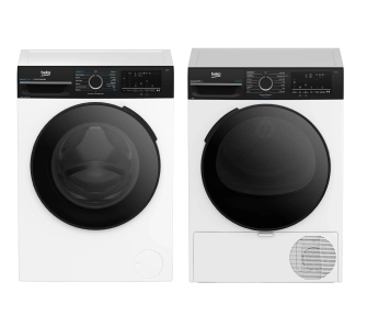 Zestaw Beko pralka b300 BM3WFU47215WBDC EnergySpin Slim 7kg 1200obr/min + suszarka b300 BM3T47249WBDC Slim 47cm 7kg