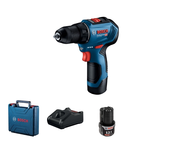 Wiertarko-wkrętarka BOSCH Professional GSR 12V-30 06019G9000 zestaw akumulatorów