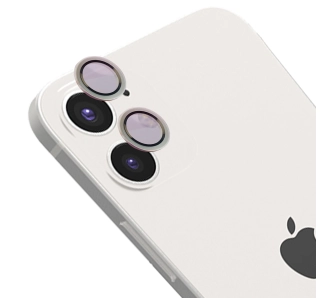 Szkło hartowane Bizon na aparat z aplikatorem Snap Lens do iPhone 12 / 12 Mini / 11 srebrna ramka