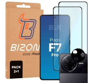 Bizon 2x Szkło + szybka na aparat Edge 2 Pack do Xiaomi Poco F7 Pro