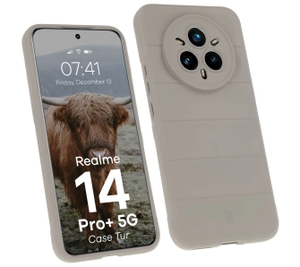 Etui Bizon Tur do Realme 14 Pro Plus 5G Jasnoszary