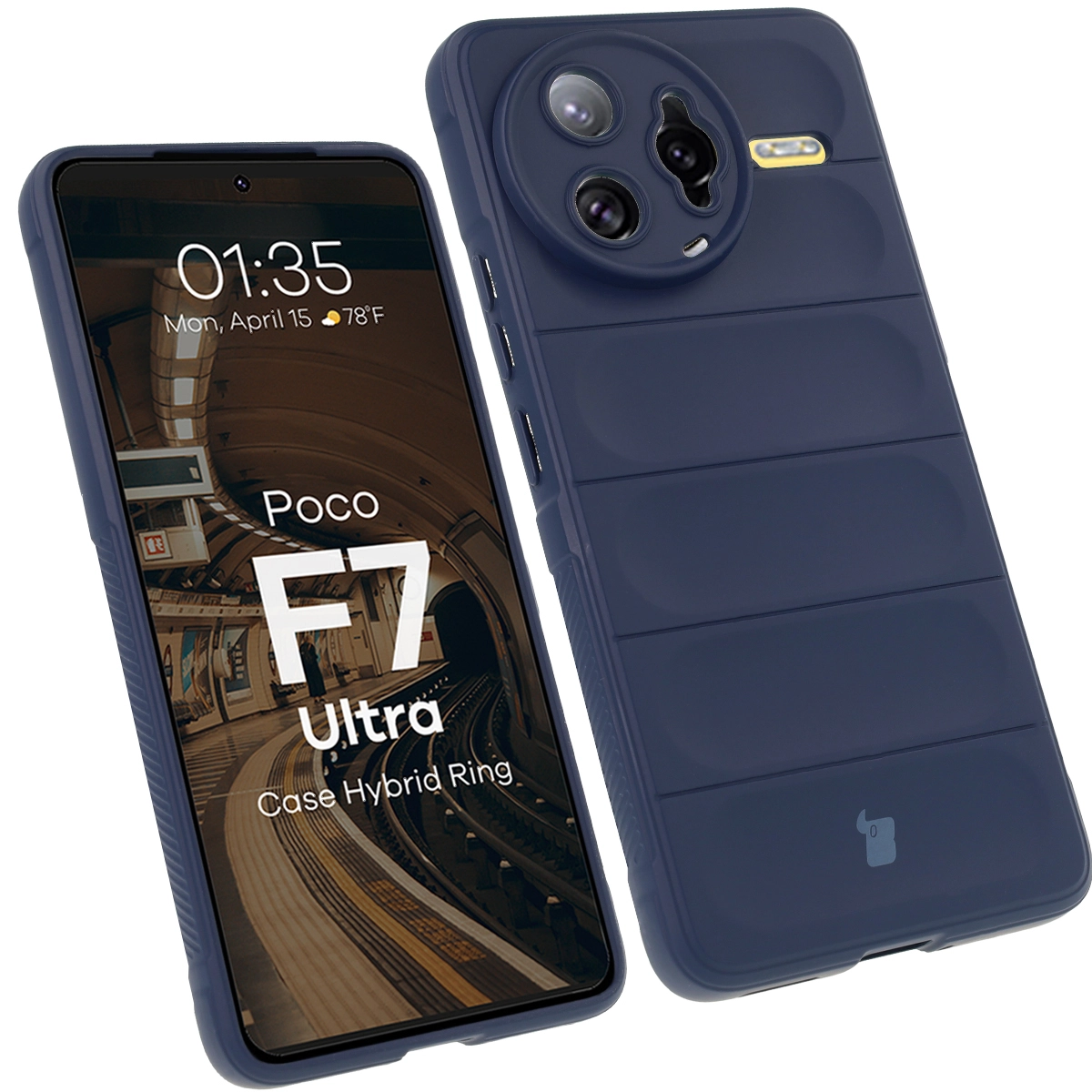 Etui Bizon Tur do Xiaomi Poco F7 Ultra Granatowy