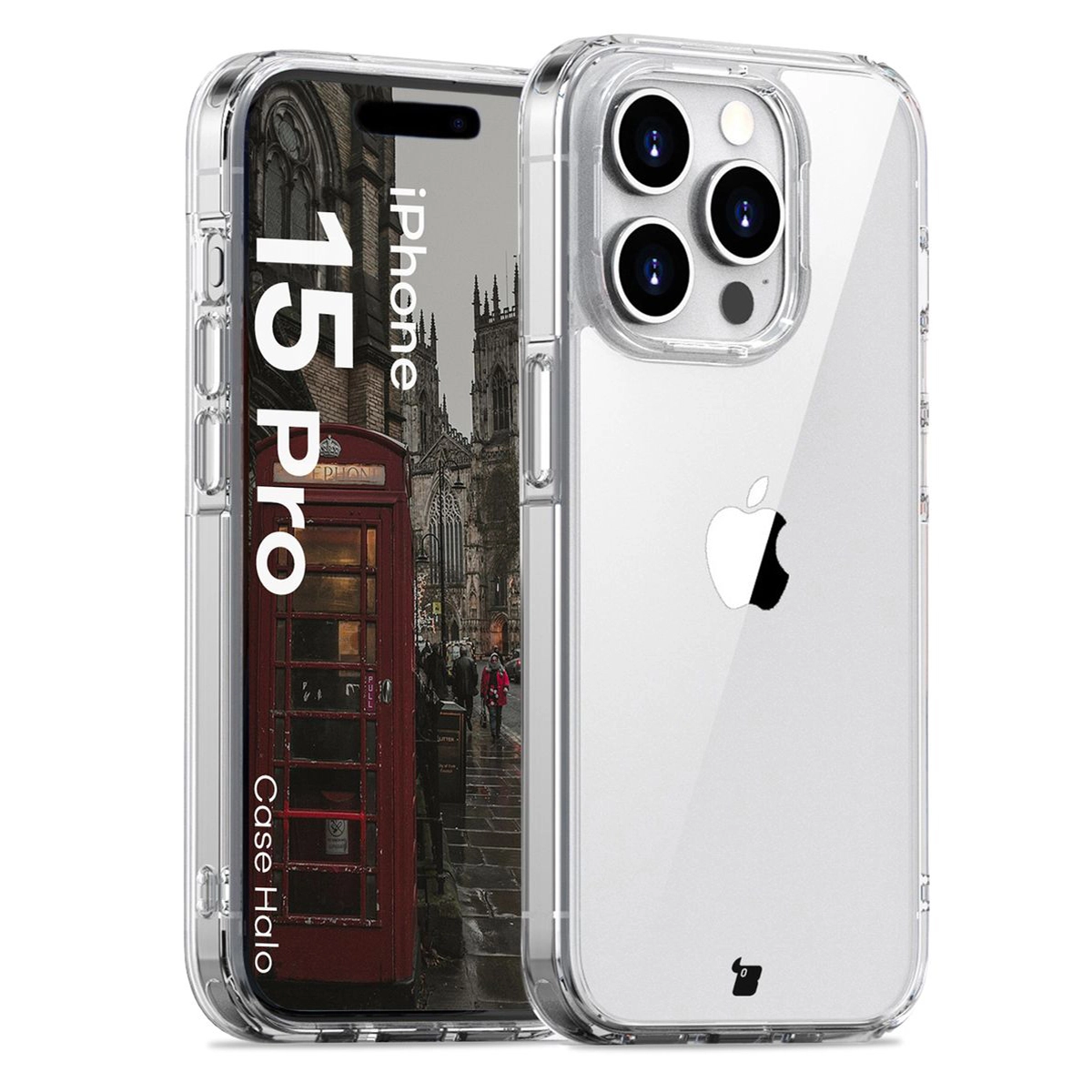 Etui Bizon Halo do iPhone 15 Pro Przezroczysty