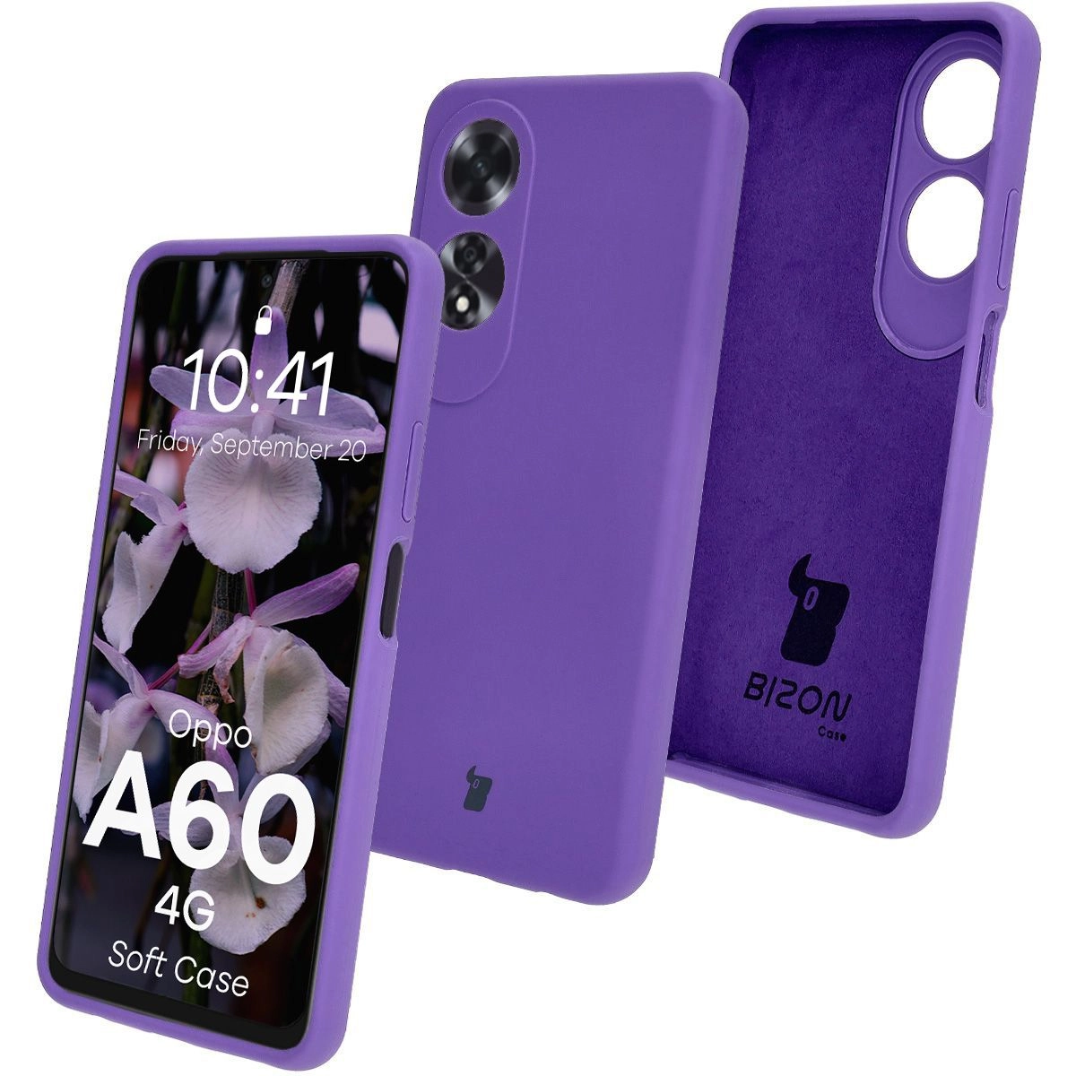 Etui Bizon Silikonowe Soft do Oppo A60 4G Fioletowy