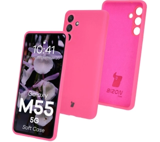 Bizon Silikonowe Soft do Galaxy M55 5G Neonowo-różowy