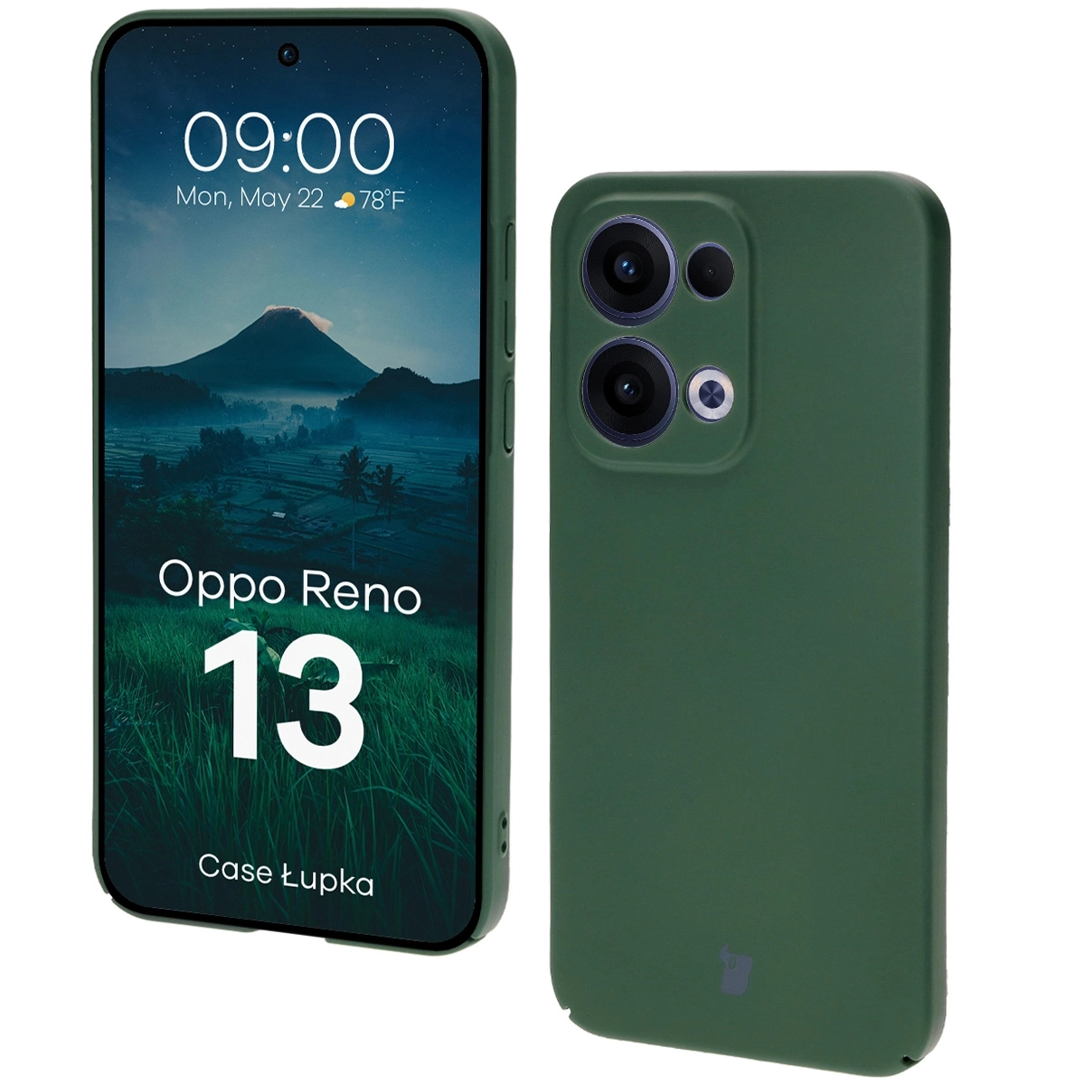 Etui Bizon Łupka do Oppo Reno13 Zielony