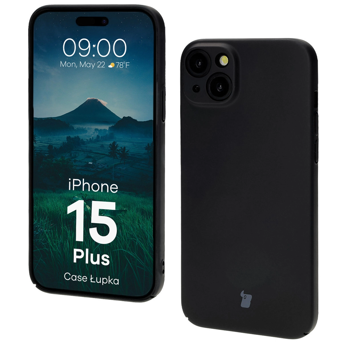 Etui Bizon Łupka iPhone 15 Plus Czarny