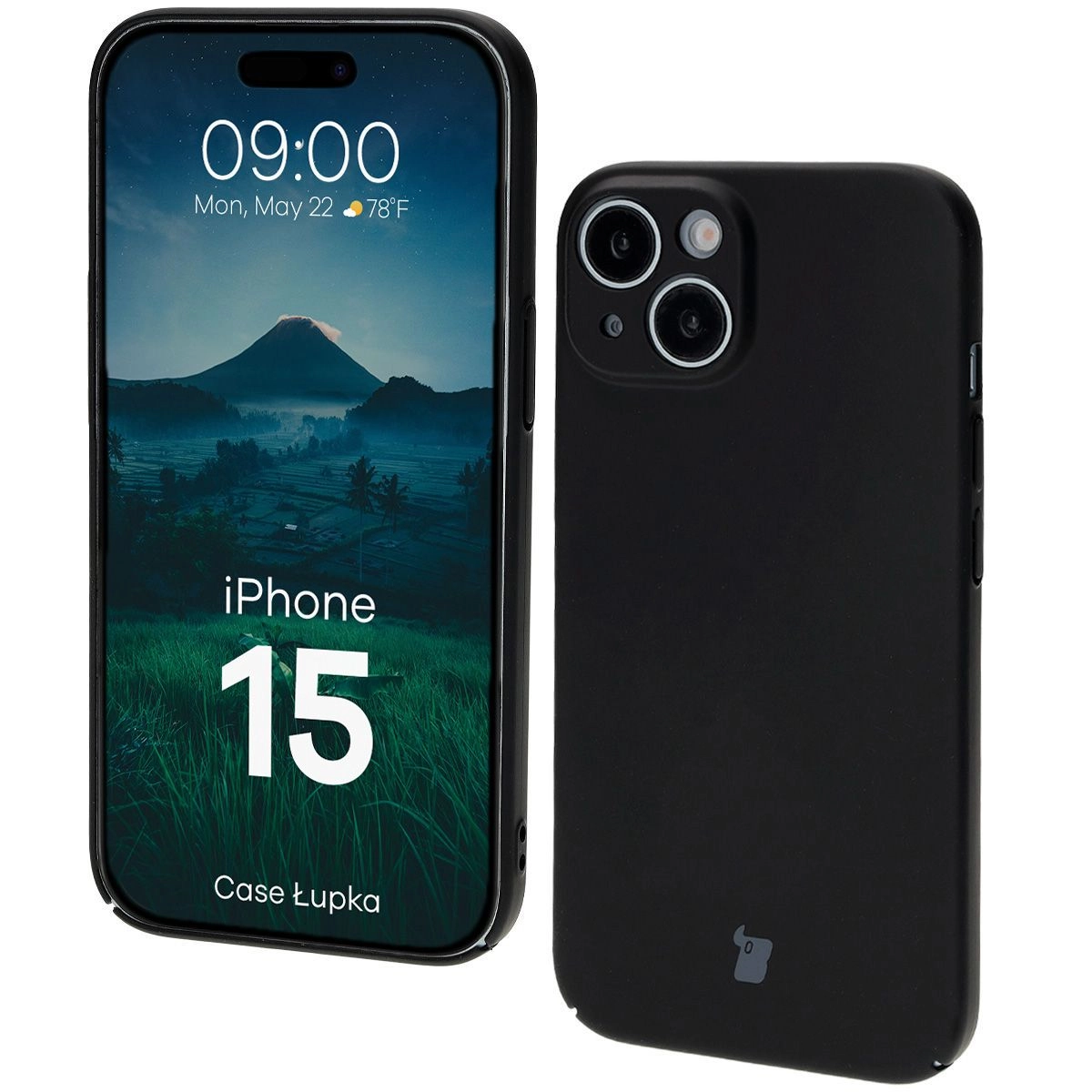 Etui Bizon Łupka do iPhone 15 Czarny