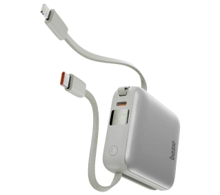Bazic Fusion Mini 10000mAh Wbudowany kabel USB-C/Lightning PD 20W Szary