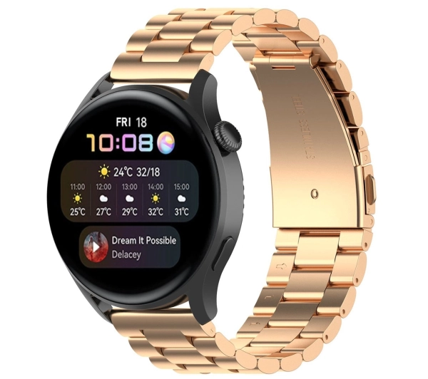 Bizon ze stali nierdzewnej do smartwatcha Aura QuickRelease 20 mm różowo-złoty