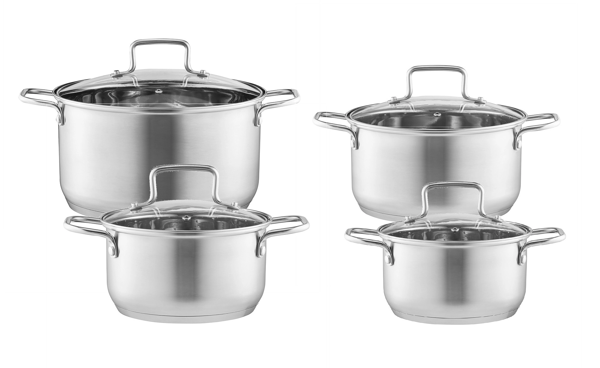 Zestaw garnków Ambition Hugo Indukcja Stal nierdzewna 8 elementów