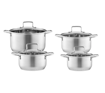 Zestaw garnków Ambition Hugo Indukcja Stal nierdzewna 8 elementów