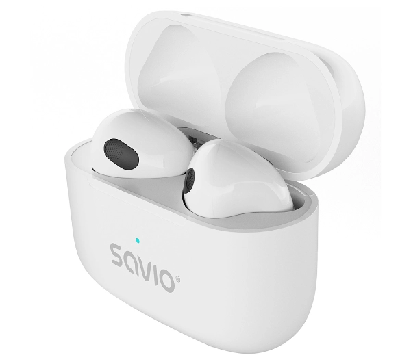Savio TWS-01 PRO Douszne Bluetooth 5.4 Biały