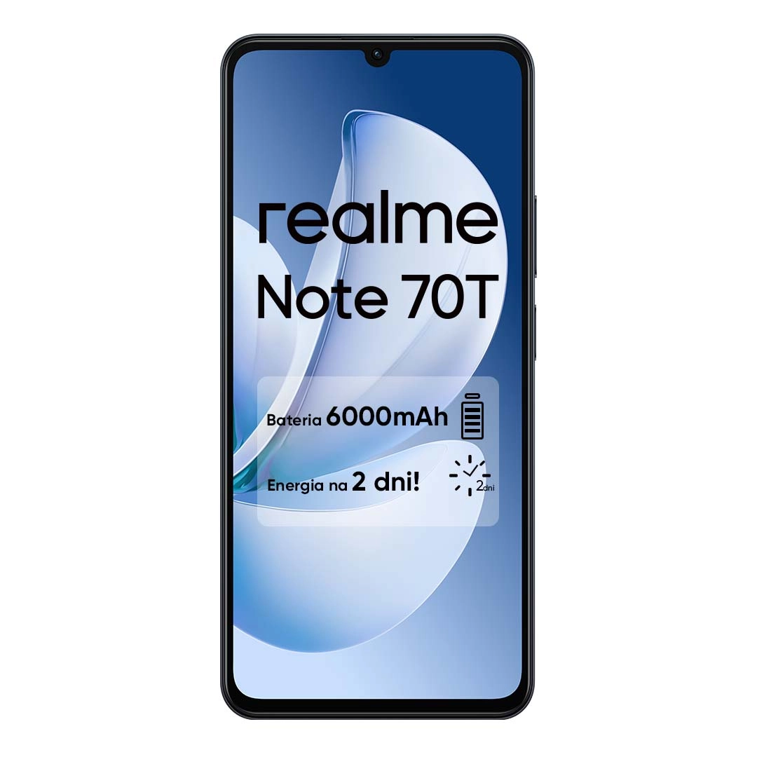 realme Note 70T 4GB/128GB ブラック simフリー Realme Note 70T 4 Go/128 Go Noir - Batterie longue durée
