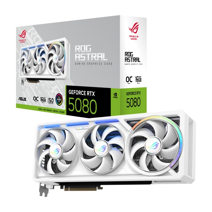 Karta graficzna ASUS ROG Astral GeForce RTX 5080 White OC Edition 16GB GDDR7 256bit DLSS 4