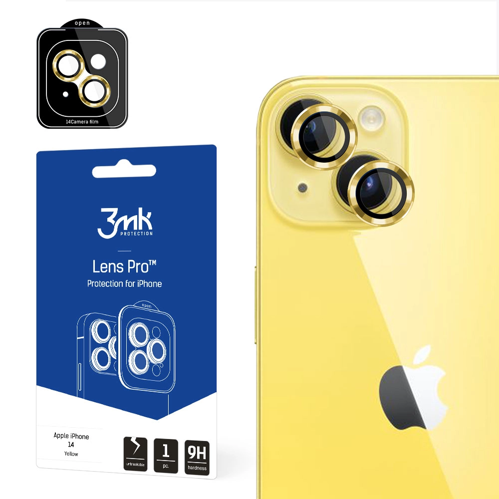 Szkło hartowane 3mk Lens Protection Pro do iPhone 14 Zółty
