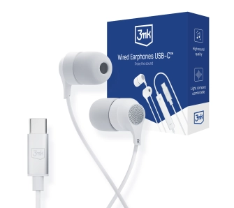 Słuchawki przewodowe 3mk Wired Earphones USB-C Biały
