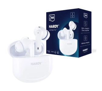 Słuchawki bezprzewodowe 3mk HARDY LifePods Pro ANC Dokanałowe Bluetooth 5.3 Biały